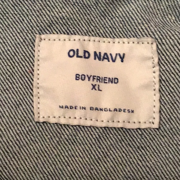 OLD NAVY BOYFRIEND DISTRESSED DENIM JACKET, XL, nearly new. - Picture 6 of 7